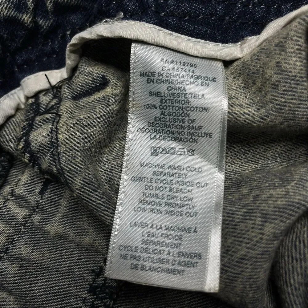 NEW True Religion Big T Cargo Pants Y2K Men 31x34 Acid Wash Denim Baggy Loose